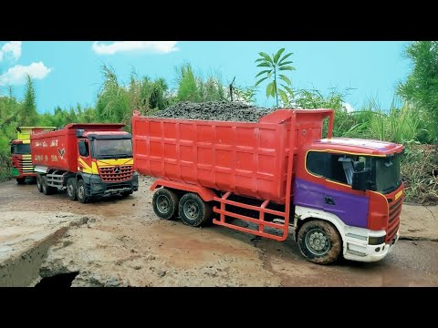 Bongkar Muatan Berat Mobil Truk Tronton Rc Hino 500 Fuso 220ps Oleng Isuzu Giga, Ud Quester Truck