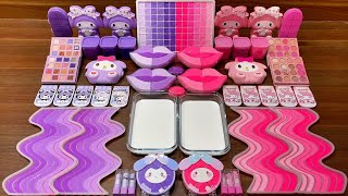 Slime Mixing: My Melody Violet vs Pink – Glossy Clay & Glitter ASMR #68