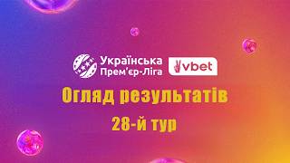 Футбол. Українська Прем'єр-ліга. 28-й тур. Огляд результатів усіх матчів туру.
