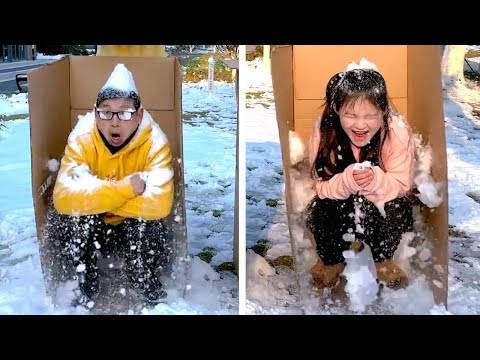 Family Games | Guess The Blind Box, The Loser Will Be Hit By Snow#Funnyfamily #Partygames