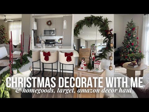 CHRISTMAS DECORATE WITH ME 2024! cozy classic red decor, putting up my tree, decor ideas