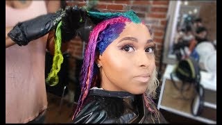 Amazing Hair Color Transformation Dying My Hair Lime Green Pink