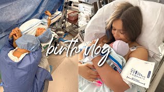 BABY BOY'S BIRTH VLOG! raw feelings, his name, contractions, c-section experience & MORE 🩵