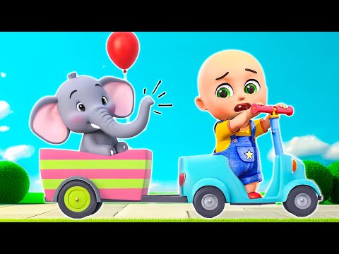 Baby Elephant Wheels On the Bus Song | Animal Farm Song | Nursery Rhymes & Kids Songs