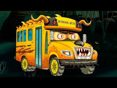 Scary School Bus, Halloween Car Cartoon Video for Kids