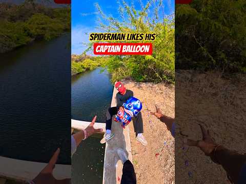 Spiderman Likes Captain Balloon🎈#parkour#spiderman#water#jump#support#viral#jodhpur#india#pov#funny
