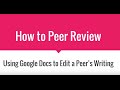 Effective Peer Review Techniques in Google Docs