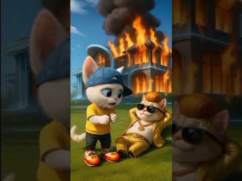 The White Cat House on fire #cats #cat #catshorts #catvideos #comedy #funny