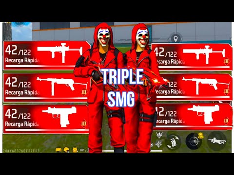 RETO DE LA TRIPLE  SMG A LA VEZ 😰 FREE FIRE