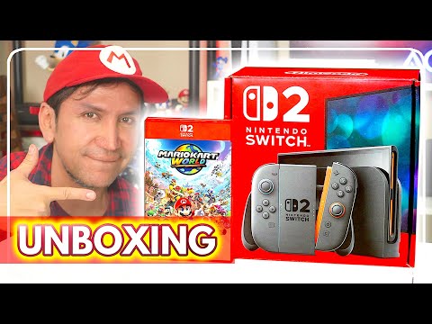 SWITCH 2:  UNBOXING + COMPARATIVO + Mario Kart World  4K  🤩 | Jugamer