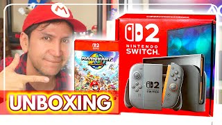 SWITCH 2:  UNBOXING + COMPARATIVO + Mario Kart World  4K  🤩 | Jugamer