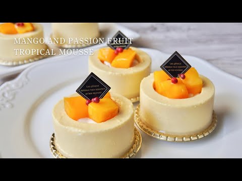 マンゴーとパッションのトロピカルムースの作り方〜Mango and passion fruit tropical mousse cake