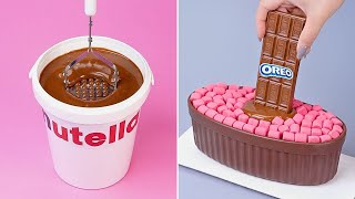 Trik Kue Cokelat yang Aneh Tapi Memuaskan | Dekorasi Kue Cokelat PINK & COKELAT | So Yummy Cake