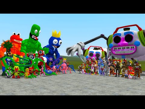 ALL ROBLOX RAINBOW FRIENDS VS ALL FNAF 1-9 SECURITY BREACH ANIMATRONICS In Garry's Mod!