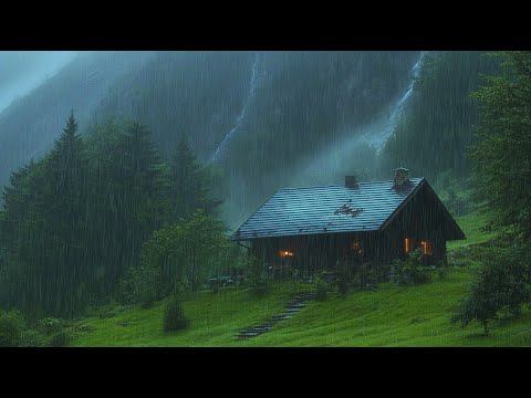 🌩️ Heavy Rain & Thunder on the Metal Roof at Night | Heavy Rain Sounds for Deep Sleep & Relaxation