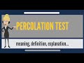 Percolation Test Fundamentals