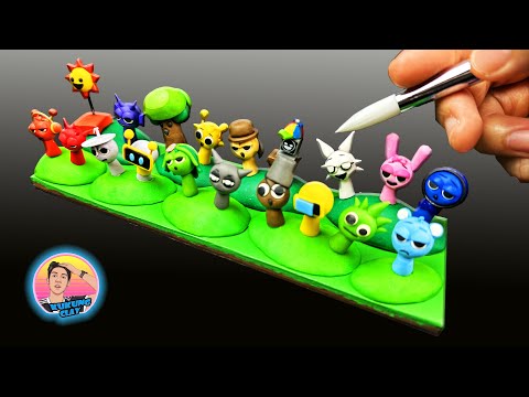 Sprunki Sculptures ➤ All Character Together with Polymer Clay Tutorial. #Sprunki #incredibox