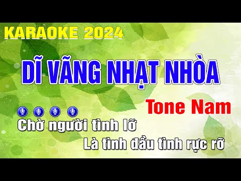 Dĩ Vãng Nhạt Nhoà Karaoke Tone Nam (Gm) Phối Mới | Trung Hiếu