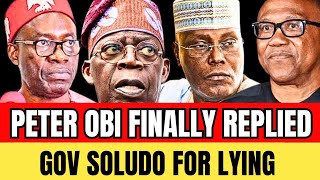 TENSION! 🔥 PETER OBI EPIC RESPONSE TO GOV SOLUDO ON GOVERNANCE