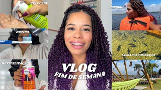Vlog fim de semana ⭐️ comprinhas, autocuidado, parque aquático e pintando cabelo de roxo