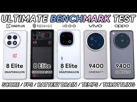 OnePlus 13 vs REDMAGIC 10 Pro vs iQOO 13 vs Vivo X200 Pro vs OPPO Find X8 Pro Benchmark Test