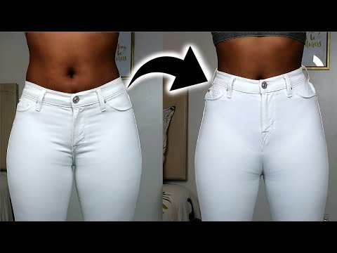 How To Easily Transform Low Waist Jeans To High Waist Jeans! | DIY