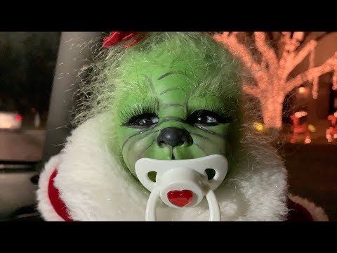 The Grinch Baby hates Christmas lights!