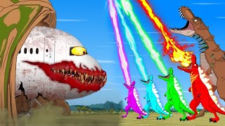 Rescue GODZILLA & KONG, DINOSAURS vs Evolution of GIANT INFECTED SKY | TRAIN EATER