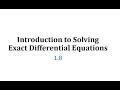 Exact Differential Equations Concepts