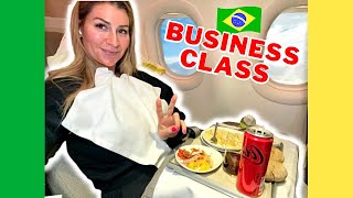 Mon premier vol en Business Class ✈️🇧🇷      (J’ai fais que manger 🥐🍝)
