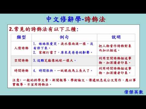中文修辭學 07 誇飾法 (Chinese Rhetoric) - YouTube