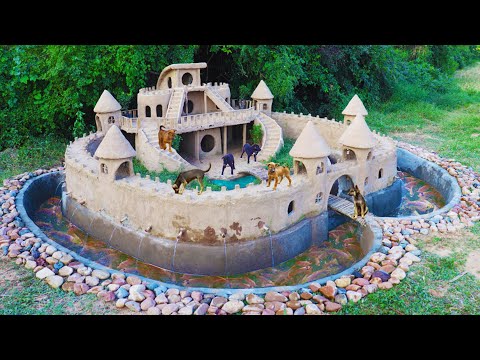 Build The Creative Beautiful Clay Castle for Rescue Puppies Design In The Forest