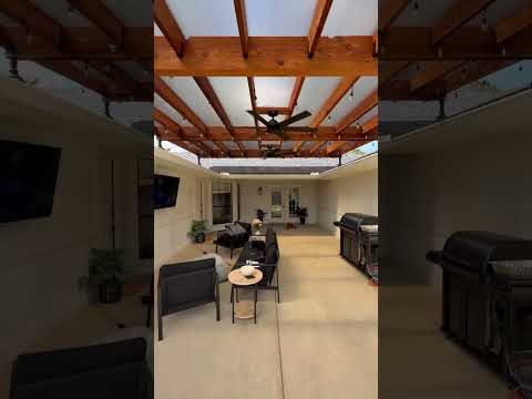 This video went viral. 57 million views on IG. SkyPoly Pergola Patio Cover. Floating. #pergola