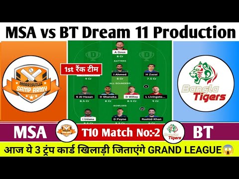 MSA vs BT Dream 11 Prediction| MSA vs BT Dream 11 Team| MSA vs BT Team Comparison|