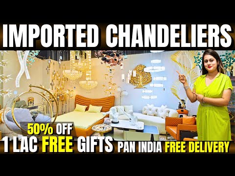 Fancy Lights & Chandeliers for Home in Kirti Nagar Furniture Market Delhi | Furniture Designs #home
