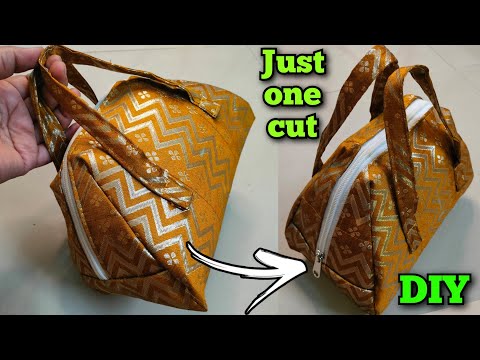 5 मिनट में बनाये खुबसूरत शॉपिंग बैग| DIY Ladies Bag from Waste Cloth/ Bag Sewing idea/handbag making