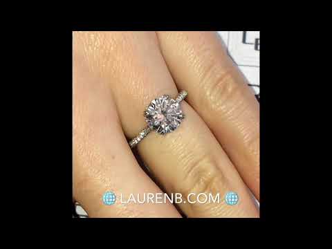 2.08 ct Round Diamond Cathedral Engagement Ring