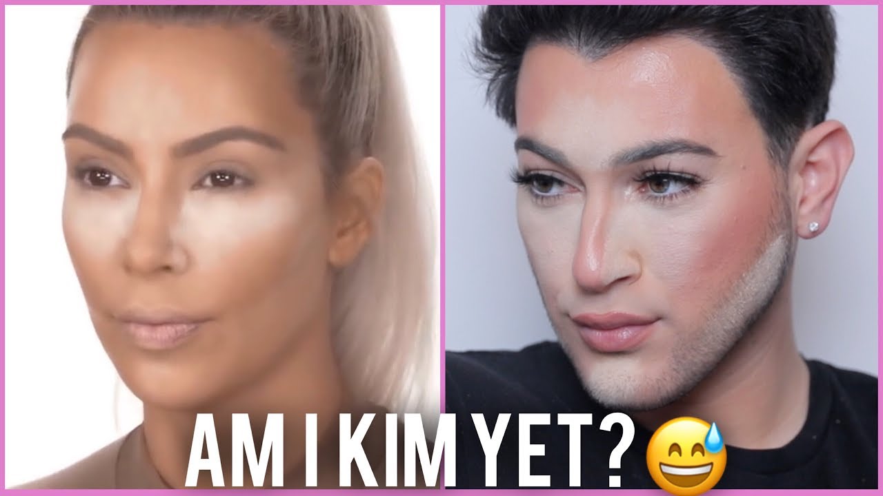 I TRIED FOLLOWING A KIM K HIGHLIGHT AND CONTOUR ROUTINE Banana Powder Hack