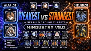 Mindustry Lab｜V8.0｜Serpulo Ground Turrets｜Weakest vs Strongest Damage Comparison