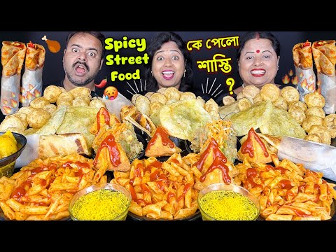 EATING spicy STREET FOOD Challenging Viral Video with Punishment MUTTON, EGG, CHICKEN🤮#asmr #eating