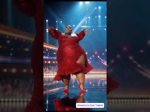 Beautiful obese black girl in red dress dances classy, ​​surprising judges #agt  #americasgottalent