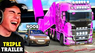 TRIPLE TRAILER op Nieuwe CALAIS-DUISBURG Route !! 😱 (TruckersMP)