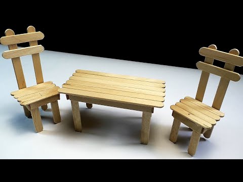 Popsicle stick table and chair