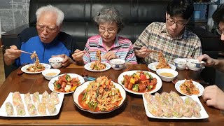 입맛 사로잡는 집밥~! 얼큰한 콩나물 새우찜 먹방 (양배추 라이스 페이퍼, 소시지 야채 볶음) Korean Spicy Shrimp Stew with Bean Sprouts