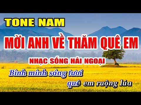 Mời Anh Về Thăm Quê Em Karaoke Tone Nam Nhạc Sống Cha Cha Cha