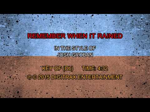 Josh Groban – Remember When It Rained (Backing Track)