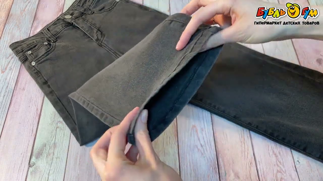 Брюки Lanson Kids джинсовые широкие черные - видео