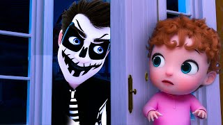 Halloween Skeleton at The Door + More Halloween Songs for Kids | Little Baby
