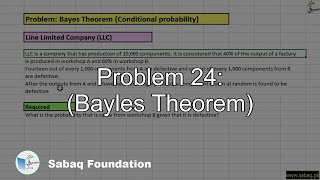 Problem 24: (Bayles Theorem)