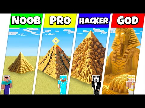 Minecraft Battle: NOOB vs PRO vs HACKER vs GOD: SAND DESERT HOUSE BASE BUILD CHALLENGE / Animation